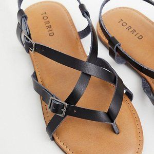 TORRID NWOT Strappy Sandal wide width size 7 black